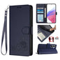 Cat Rat Embossed Pattern RFID Leather Phone Case with Lanyard, For Galaxy S26 FE 5G, For Samsung Galaxy S26+ 5G, For Samsung Galaxy S26 Edge 5G, For Samsung Galaxy S26 Ultra 5G, For Samsung Galaxy S26 5G, For Samsung Galaxy S25 Edge 5G                 ...