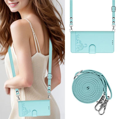 Cat Rat Embossed Pattern RFID Leather Phone Case with Lanyard, For Galaxy S26 FE 5G, For Samsung Galaxy S26+ 5G, For Samsung Galaxy S26 Edge 5G, For Samsung Galaxy S26 Ultra 5G, For Samsung Galaxy S26 5G, For Samsung Galaxy S25 Edge 5G                 ...