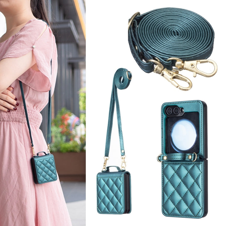 Rhombus-shaped Crossbody Lanyard Leather Phone Case