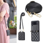 Rhombus-shaped Crossbody Lanyard Leather Phone Case, For Galaxy Z Flip8 5G, For Samsung Galaxy Z Flip7 FE / Flip6, For Samsung Galaxy Z Flip7, For Samsung Galaxy Z Flip5, For Samsung Galaxy Z Flip4, For Samsung Galaxy Z Flip3