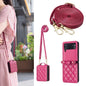 Rhombus-shaped Crossbody Lanyard Leather Phone Case, For Galaxy Z Flip8 5G, For Samsung Galaxy Z Flip7 FE / Flip6, For Samsung Galaxy Z Flip7, For Samsung Galaxy Z Flip5, For Samsung Galaxy Z Flip4, For Samsung Galaxy Z Flip3