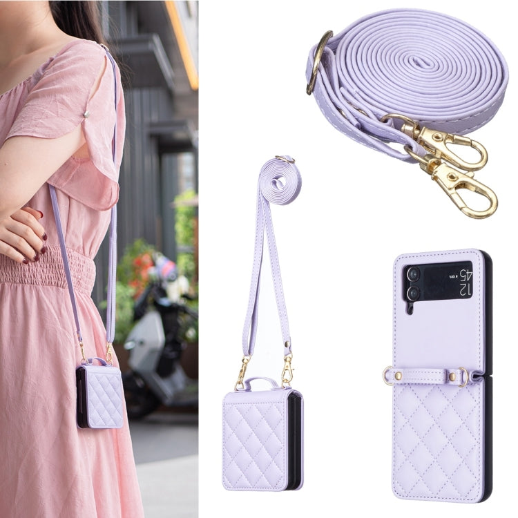 Rhombus-shaped Crossbody Lanyard Leather Phone Case
