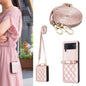 Rhombus-shaped Crossbody Lanyard Leather Phone Case, For Galaxy Z Flip8 5G, For Samsung Galaxy Z Flip7 FE / Flip6, For Samsung Galaxy Z Flip7, For Samsung Galaxy Z Flip5, For Samsung Galaxy Z Flip4, For Samsung Galaxy Z Flip3