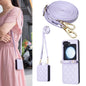 Rhombus-shaped Crossbody Lanyard Leather Phone Case, For Galaxy Z Flip8 5G, For Samsung Galaxy Z Flip7 FE / Flip6, For Samsung Galaxy Z Flip7, For Samsung Galaxy Z Flip5, For Samsung Galaxy Z Flip4, For Samsung Galaxy Z Flip3