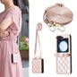 Rhombus-shaped Crossbody Lanyard Leather Phone Case, For Galaxy Z Flip8 5G, For Samsung Galaxy Z Flip7 FE / Flip6, For Samsung Galaxy Z Flip7, For Samsung Galaxy Z Flip5, For Samsung Galaxy Z Flip4, For Samsung Galaxy Z Flip3