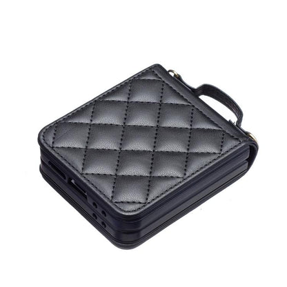 Rhombus-shaped Crossbody Lanyard Leather Phone Case, For Galaxy Z Flip8 5G, For Samsung Galaxy Z Flip7 FE / Flip6, For Samsung Galaxy Z Flip7, For Samsung Galaxy Z Flip5, For Samsung Galaxy Z Flip4, For Samsung Galaxy Z Flip3