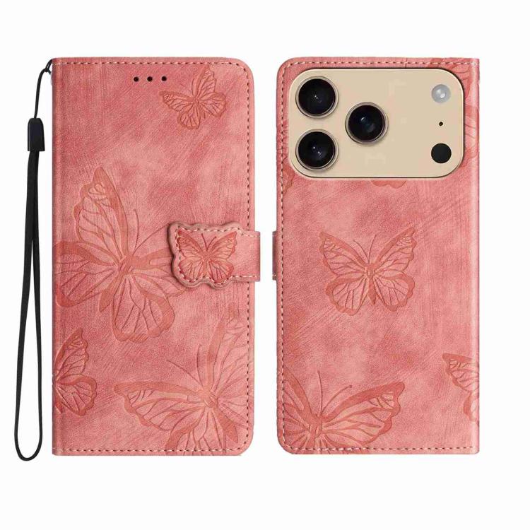 Skin-feel Embossed Butterfly Leather Phone Case