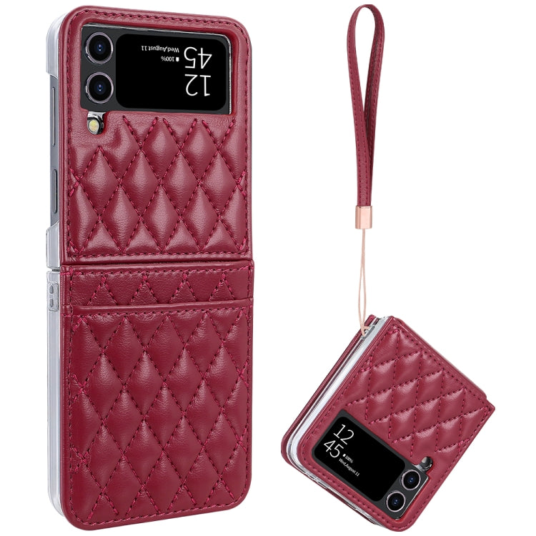 VIETAO Rhombic Texture PU Card Slot Phone Case with Lanyard