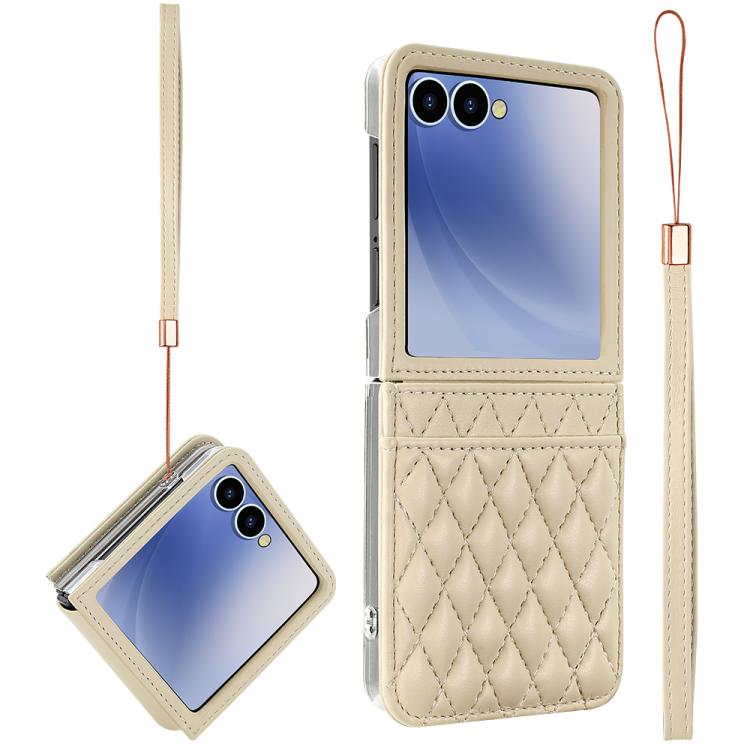 VIETAO Rhombic Texture PU Card Slot Phone Case with Lanyard