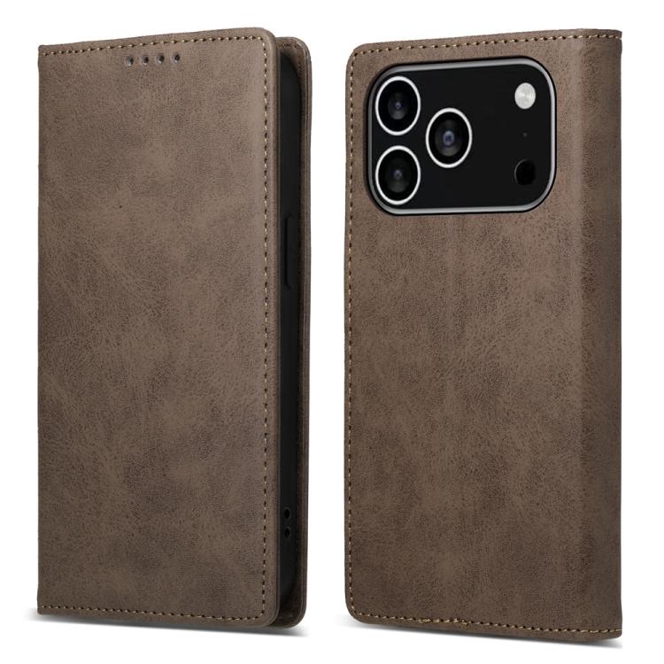Business Solid Color Magnetic RFID Leather Phone Case