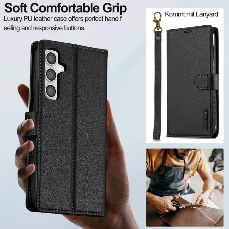 LC.IMEEKE L2 Series Detachable Magsafe PU Phone Case with Lanyard, For Galaxy S26 FE 5G, For Samsung Galaxy S26+ 5G, For Samsung Galaxy S26 Ultra 5G, For Samsung Galaxy S26 5G, For Samsung Galaxy S25 Edge 5G, For Samsung Galaxy S25 5G                  ...