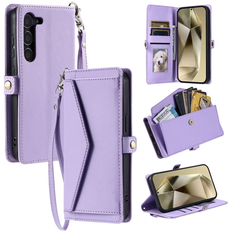 Wallet Multi-card Slot Leather Phone Case with Lanyard, For Samsung Galaxy S24 Ultra 5G, For Samsung Galaxy S24+ 5G, For Samsung Galaxy S24 5G, For Samsung Galaxy S23 FE 5G, For Samsung Galaxy S23 Ultra 5G, For Samsung Galaxy S23+ 5G                   ...