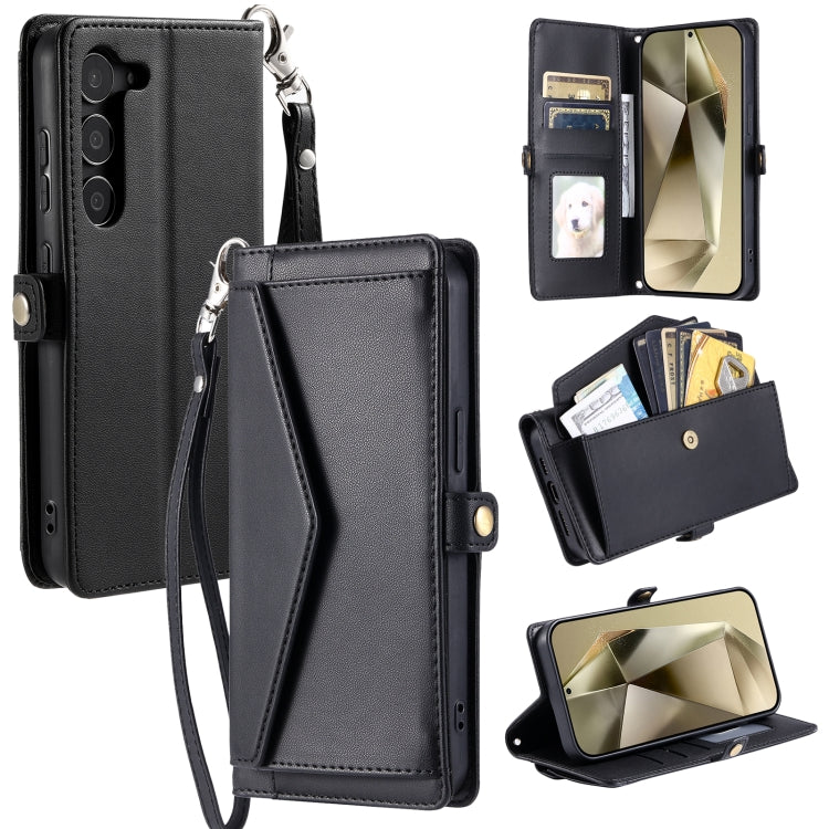 Wallet Multi-card Slot Leather Phone Case with Lanyard, For Samsung Galaxy S24 Ultra 5G, For Samsung Galaxy S24+ 5G, For Samsung Galaxy S24 5G, For Samsung Galaxy S23 FE 5G, For Samsung Galaxy S23 Ultra 5G, For Samsung Galaxy S23+ 5G                   ...