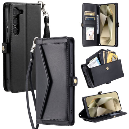 Wallet Multi-card Slot Leather Phone Case with Lanyard, For Samsung Galaxy S24 Ultra 5G, For Samsung Galaxy S24+ 5G, For Samsung Galaxy S24 5G, For Samsung Galaxy S23 FE 5G, For Samsung Galaxy S23 Ultra 5G, For Samsung Galaxy S23+ 5G                   ...