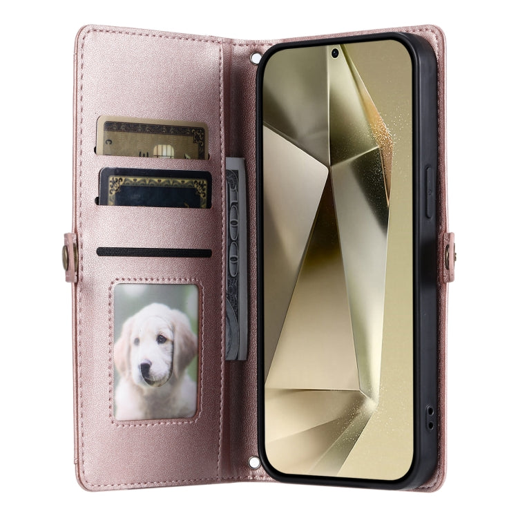 Wallet Multi-card Slot Leather Phone Case with Lanyard, For Samsung Galaxy S24 Ultra 5G, For Samsung Galaxy S24+ 5G, For Samsung Galaxy S24 5G, For Samsung Galaxy S23 FE 5G, For Samsung Galaxy S23 Ultra 5G, For Samsung Galaxy S23+ 5G                   ...