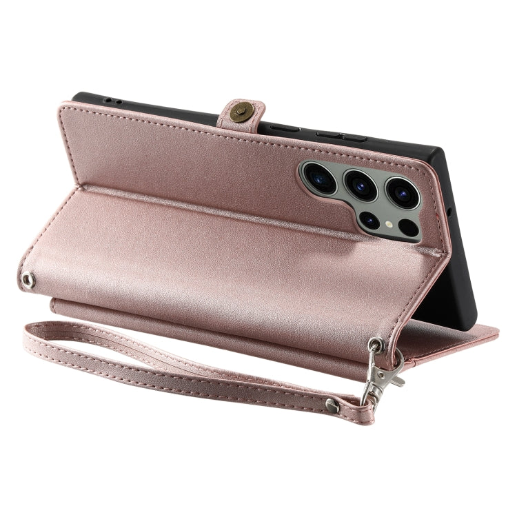 Wallet Multi-card Slot Leather Phone Case with Lanyard, For Samsung Galaxy S24 Ultra 5G, For Samsung Galaxy S24+ 5G, For Samsung Galaxy S24 5G, For Samsung Galaxy S23 FE 5G, For Samsung Galaxy S23 Ultra 5G, For Samsung Galaxy S23+ 5G                   ...