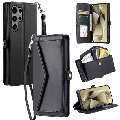Wallet Multi-card Slot Leather Phone Case with Lanyard, For Samsung Galaxy S24 Ultra 5G, For Samsung Galaxy S24+ 5G, For Samsung Galaxy S24 5G, For Samsung Galaxy S23 FE 5G, For Samsung Galaxy S23 Ultra 5G, For Samsung Galaxy S23+ 5G                   ...