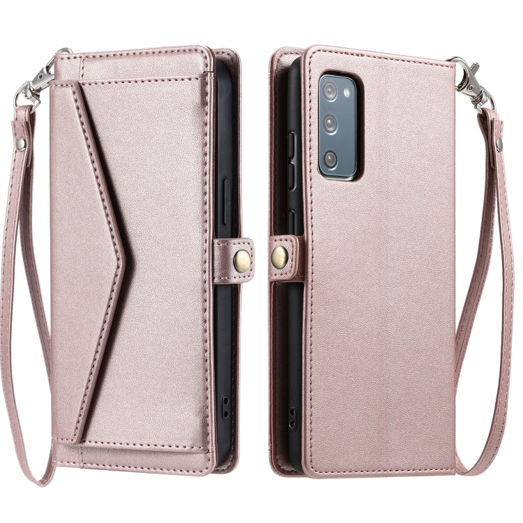 Wallet Multi-card Slot Leather Phone Case with Lanyard, For Samsung Galaxy S22 5G, For Samsung Galaxy S21 FE 5G, For Samsung Galaxy S21 5G, For Samsung Galaxy S20 FE 5G
