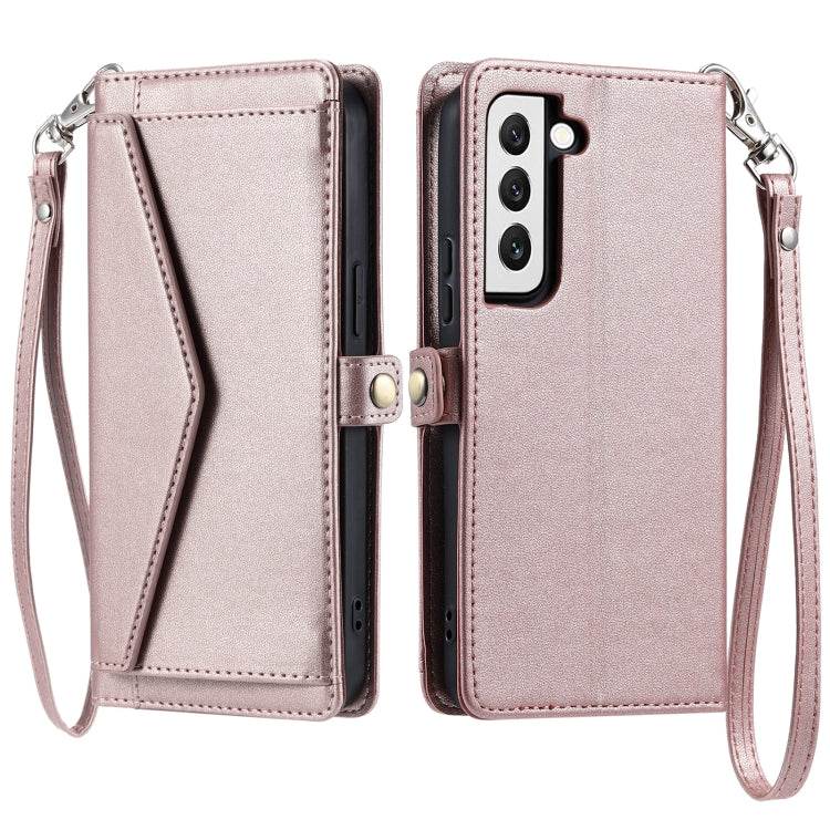 Wallet Multi-card Slot Leather Phone Case with Lanyard, For Samsung Galaxy S22 5G, For Samsung Galaxy S21 FE 5G, For Samsung Galaxy S21 5G, For Samsung Galaxy S20 FE 5G