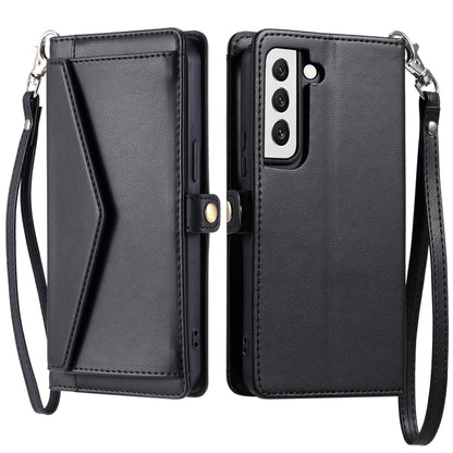 Wallet Multi-card Slot Leather Phone Case with Lanyard, For Samsung Galaxy S24 Ultra 5G, For Samsung Galaxy S24+ 5G, For Samsung Galaxy S24 5G, For Samsung Galaxy S23 FE 5G, For Samsung Galaxy S23 Ultra 5G, For Samsung Galaxy S23+ 5G                   ...