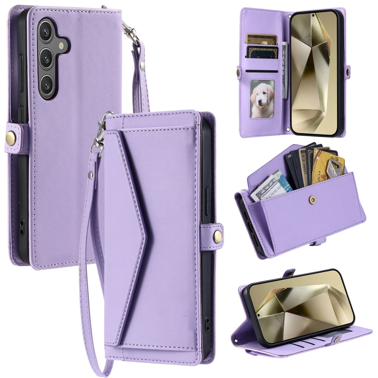 Wallet Multi-card Slot Leather Phone Case with Lanyard, For Samsung Galaxy S26+ 5G, For Samsung Galaxy S26 Ultra 5G, For Samsung Galaxy S26 5G, For Samsung Galaxy S25 FE 5G, For Samsung Galaxy S25 Edge 5G, For Samsung Galaxy S25 5G                     ...
