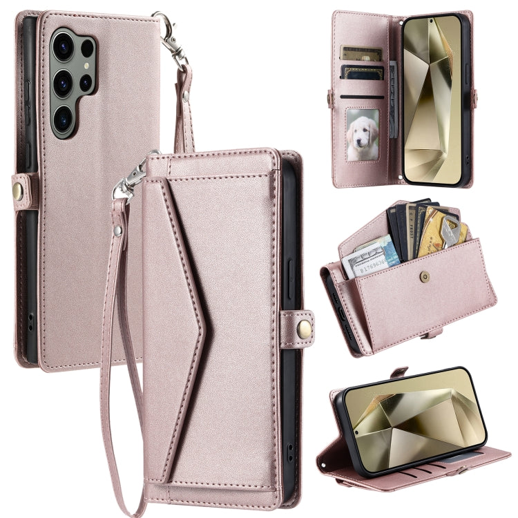 Wallet Multi-card Slot Leather Phone Case with Lanyard, For Samsung Galaxy S26+ 5G, For Samsung Galaxy S26 Ultra 5G, For Samsung Galaxy S26 5G, For Samsung Galaxy S25 FE 5G, For Samsung Galaxy S25 Edge 5G, For Samsung Galaxy S25 5G                     ...