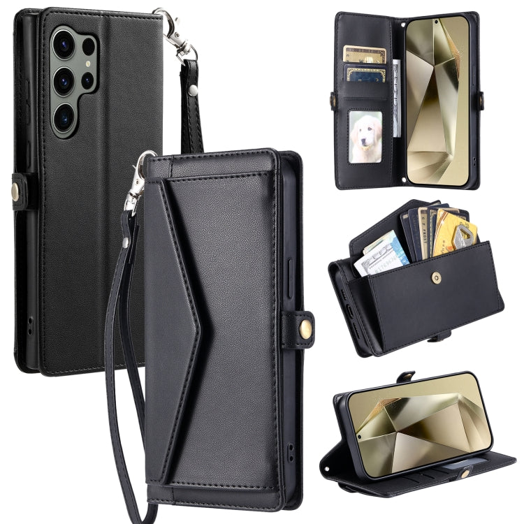 Wallet Multi-card Slot Leather Phone Case with Lanyard, For Samsung Galaxy S26+ 5G, For Samsung Galaxy S26 Ultra 5G, For Samsung Galaxy S26 5G, For Samsung Galaxy S25 FE 5G, For Samsung Galaxy S25 Edge 5G, For Samsung Galaxy S25 5G                     ...