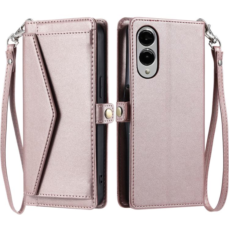 Wallet Multi-card Slot Leather Phone Case with Lanyard, For Samsung Galaxy S26+ 5G, For Samsung Galaxy S26 Ultra 5G, For Samsung Galaxy S26 5G, For Samsung Galaxy S25 FE 5G, For Samsung Galaxy S25 Edge 5G, For Samsung Galaxy S25 5G                     ...