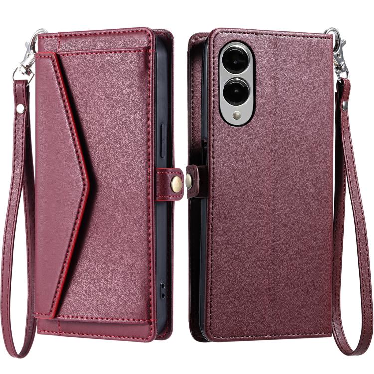 Wallet Multi-card Slot Leather Phone Case with Lanyard, For Samsung Galaxy S26+ 5G, For Samsung Galaxy S26 Ultra 5G, For Samsung Galaxy S26 5G, For Samsung Galaxy S25 FE 5G, For Samsung Galaxy S25 Edge 5G, For Samsung Galaxy S25 5G                     ...