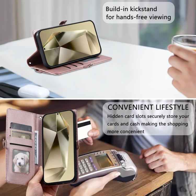 Wallet Multi-card Slot Leather Phone Case with Lanyard, For Samsung Galaxy S26+ 5G, For Samsung Galaxy S26 Ultra 5G, For Samsung Galaxy S26 5G, For Samsung Galaxy S25 FE 5G, For Samsung Galaxy S25 Edge 5G, For Samsung Galaxy S25 5G                     ...