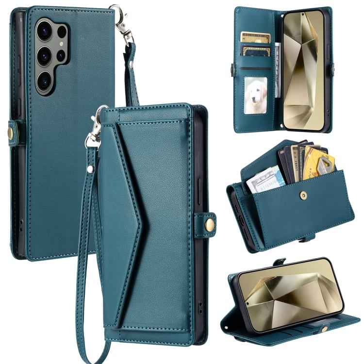 Wallet Multi-card Slot Leather Phone Case with Lanyard, For Samsung Galaxy S26+ 5G, For Samsung Galaxy S26 Ultra 5G, For Samsung Galaxy S26 5G, For Samsung Galaxy S25 FE 5G, For Samsung Galaxy S25 Edge 5G, For Samsung Galaxy S25 5G                     ...