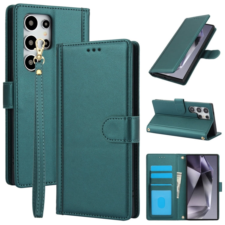 Skin Feel Pure Color Card Slots Leather Phone Case with Dual Lanyard, For Samsung Galaxy S26+ 5G, For Samsung Galaxy S26 Ultra 5G, For Samsung Galaxy S26 5G, For Samsung Galaxy S25 5G, For Samsung Galaxy S25+ 5G, For Samsung Galaxy S25 Ultra 5G        ...