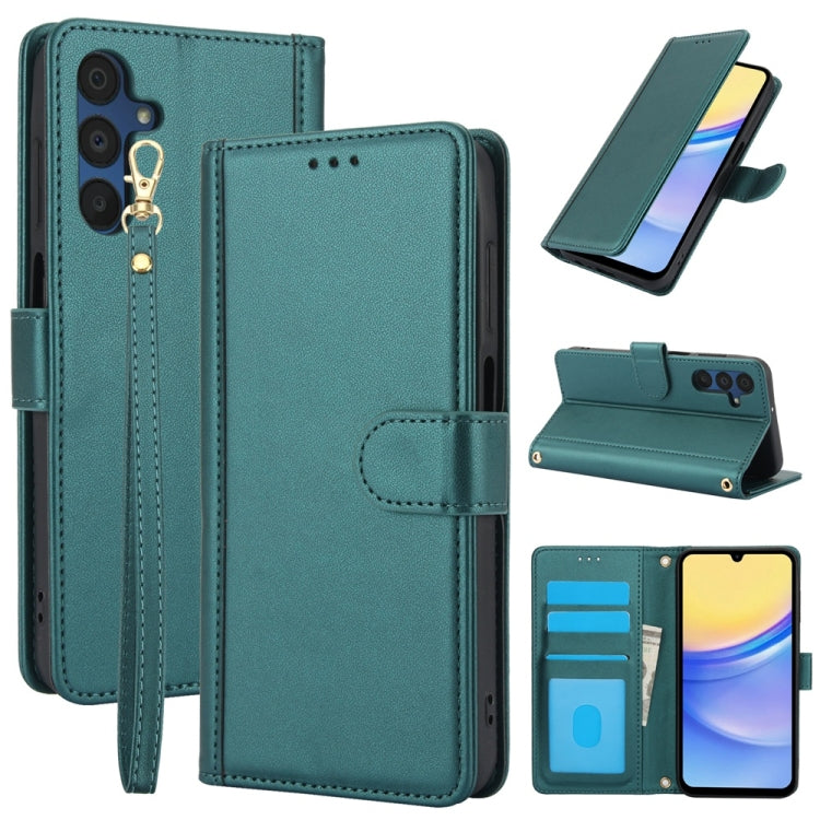 Skin Feel Pure Color Card Slots Leather Phone Case with Dual Lanyard, For Samsung Galaxy S26+ 5G, For Samsung Galaxy S26 Ultra 5G, For Samsung Galaxy S26 5G, For Samsung Galaxy S25 5G, For Samsung Galaxy S25+ 5G, For Samsung Galaxy S25 Ultra 5G        ...