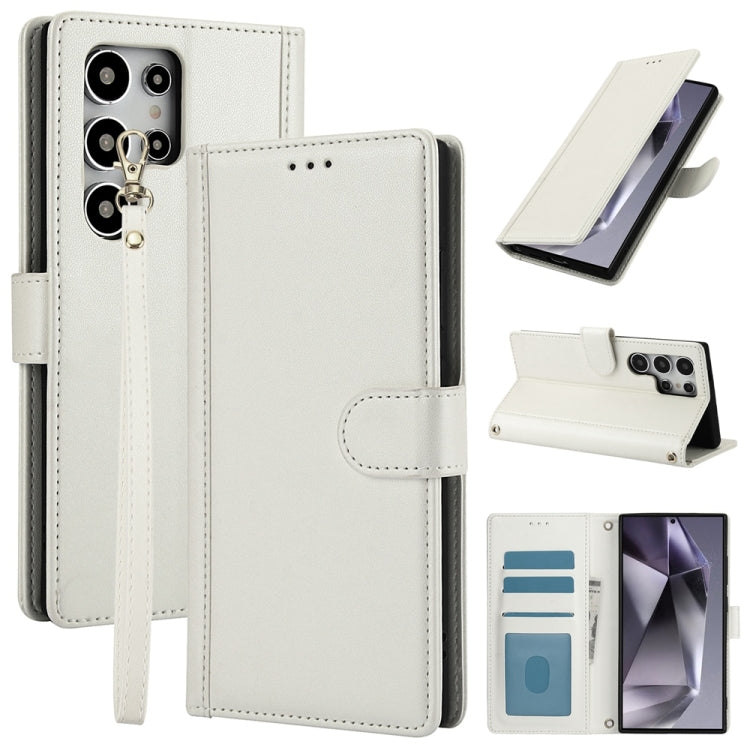 Skin Feel Pure Color Card Slots Leather Phone Case with Dual Lanyard, For Samsung Galaxy S26+ 5G, For Samsung Galaxy S26 Ultra 5G, For Samsung Galaxy S26 5G, For Samsung Galaxy S25 5G, For Samsung Galaxy S25+ 5G, For Samsung Galaxy S25 Ultra 5G        ...
