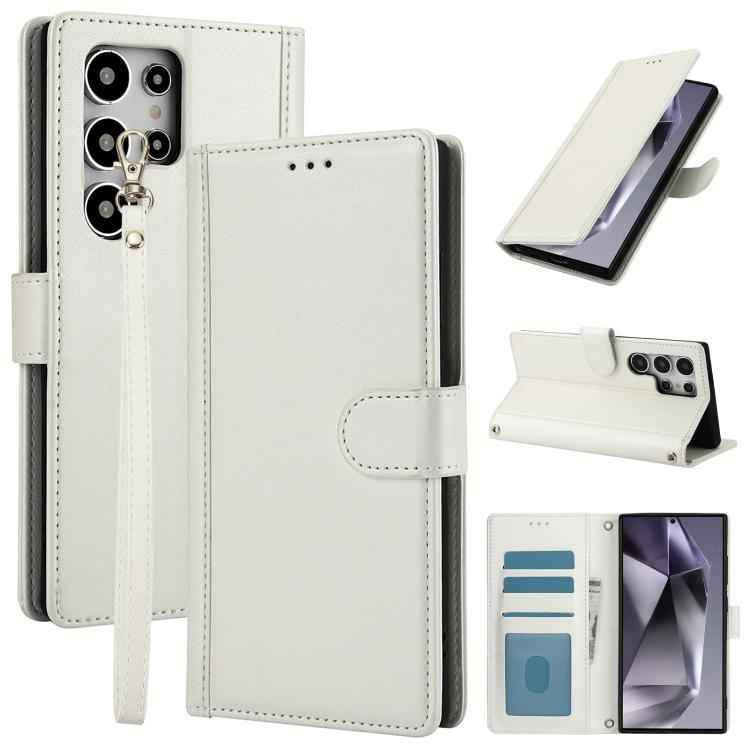 Skin Feel Pure Color Card Slots Leather Phone Case with Dual Lanyard, For Samsung Galaxy S26+ 5G, For Samsung Galaxy S26 Ultra 5G, For Samsung Galaxy S26 5G, For Samsung Galaxy S25 5G, For Samsung Galaxy S25+ 5G, For Samsung Galaxy S25 Ultra 5G        ...