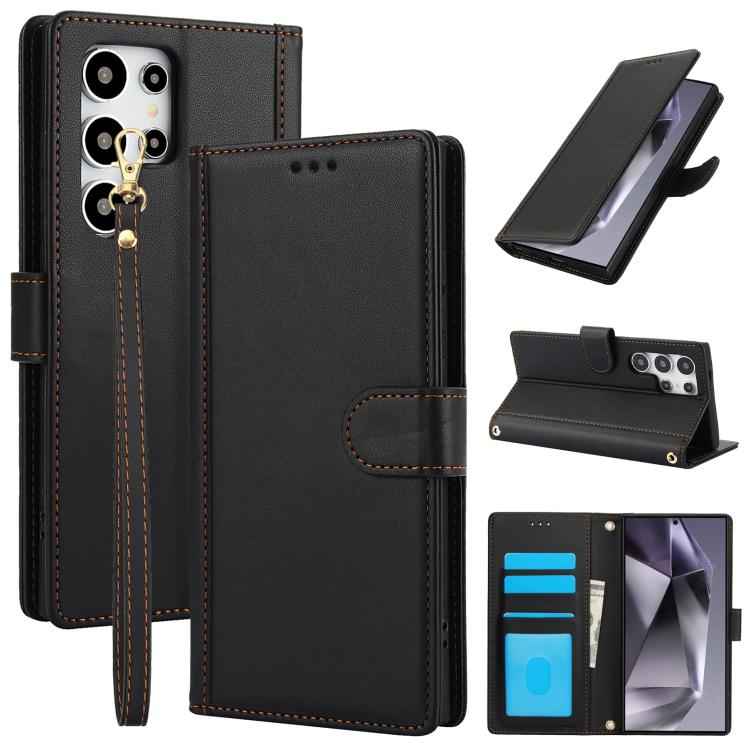 Skin Feel Pure Color Card Slots Leather Phone Case with Dual Lanyard, For Samsung Galaxy S26+ 5G, For Samsung Galaxy S26 Ultra 5G, For Samsung Galaxy S26 5G, For Samsung Galaxy S25 5G, For Samsung Galaxy S25+ 5G, For Samsung Galaxy S25 Ultra 5G        ...