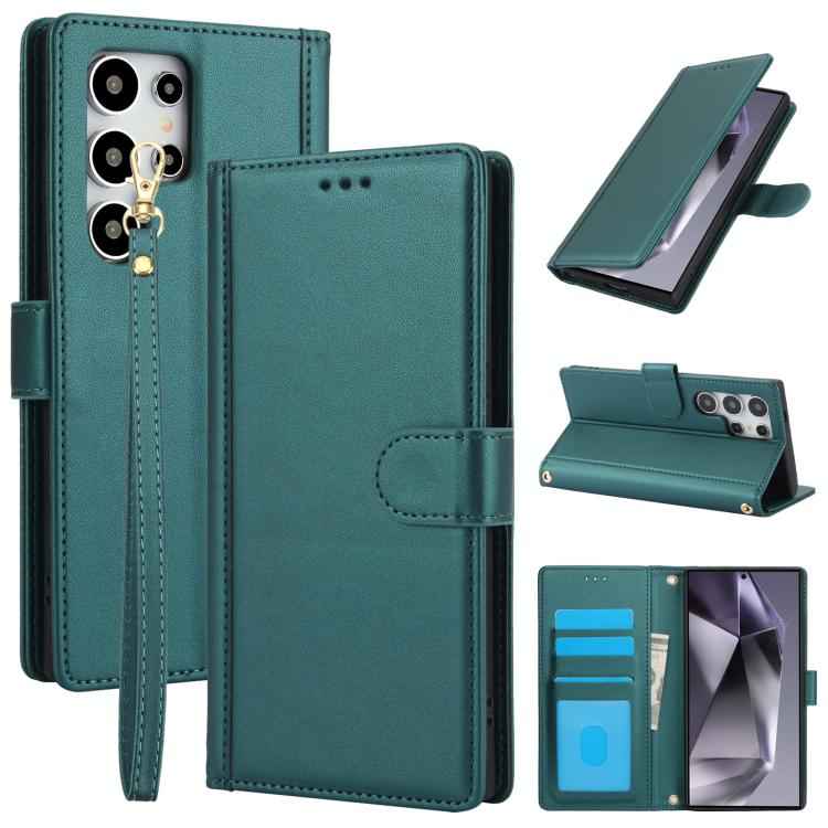 Skin Feel Pure Color Card Slots Leather Phone Case with Dual Lanyard, For Samsung Galaxy S26+ 5G, For Samsung Galaxy S26 Ultra 5G, For Samsung Galaxy S26 5G, For Samsung Galaxy S25 5G, For Samsung Galaxy S25+ 5G, For Samsung Galaxy S25 Ultra 5G        ...