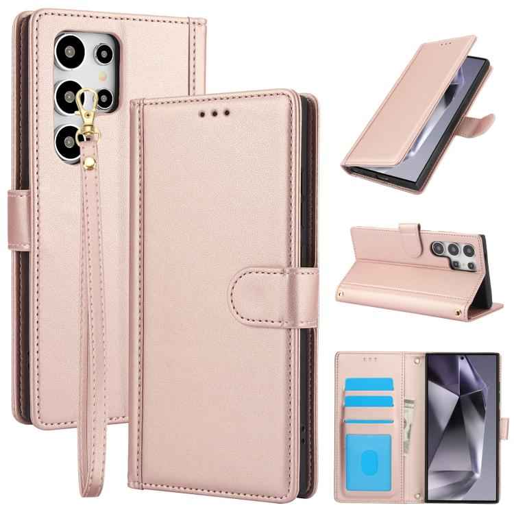 Skin Feel Pure Color Card Slots Leather Phone Case with Dual Lanyard, For Samsung Galaxy S26+ 5G, For Samsung Galaxy S26 Ultra 5G, For Samsung Galaxy S26 5G, For Samsung Galaxy S25 5G, For Samsung Galaxy S25+ 5G, For Samsung Galaxy S25 Ultra 5G        ...