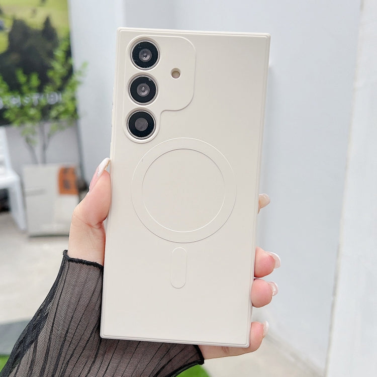 Solid Color Liquid Silicone MagSafe Magnetic Phone Case, For Samsung Galaxy S25 5G, For Samsung Galaxy S25+ 5G, For Samsung Galaxy S25 Ultra 5G, For Samsung Galaxy S24 FE 5G