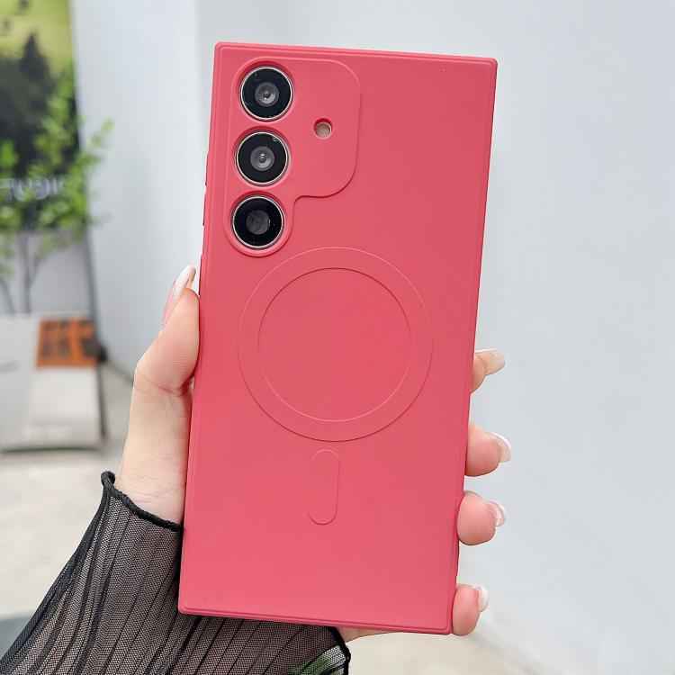 Solid Color Liquid Silicone MagSafe Magnetic Phone Case, For Samsung Galaxy S25 5G, For Samsung Galaxy S25+ 5G, For Samsung Galaxy S25 Ultra 5G, For Samsung Galaxy S24 FE 5G