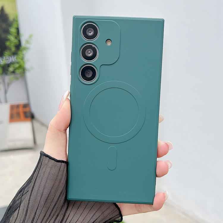Solid Color Liquid Silicone MagSafe Magnetic Phone Case, For Samsung Galaxy S25 5G, For Samsung Galaxy S25+ 5G, For Samsung Galaxy S25 Ultra 5G, For Samsung Galaxy S24 FE 5G