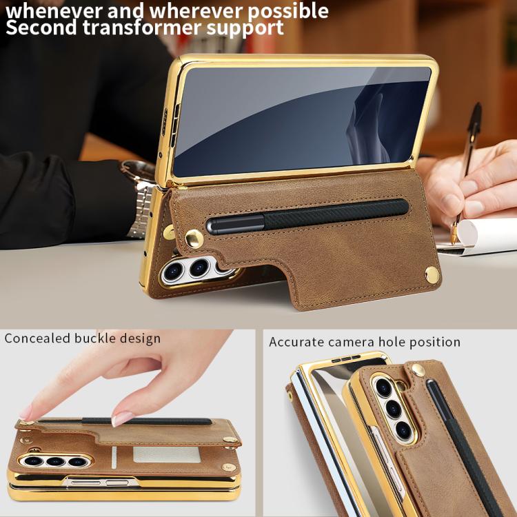 VIETAO Film Integrated Folding Holder Flip PU Phone Case