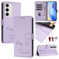 Smile Embossing RFID Leather Phone Case, For Samsung Galaxy S25 Ultra 5G, For Samsung Galaxy S24 FE 5G, For Samsung Galaxy S24 Ultra 5G, For Samsung Galaxy S24+ 5G, For Samsung Galaxy S24 5G, For Samsung Galaxy S23 FE 5G, For Samsung Galaxy S23 Ultra 5...