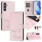 Smile Embossing RFID Leather Phone Case, For Samsung Galaxy S25 Ultra 5G, For Samsung Galaxy S24 FE 5G, For Samsung Galaxy S24 Ultra 5G, For Samsung Galaxy S24+ 5G, For Samsung Galaxy S24 5G, For Samsung Galaxy S23 FE 5G, For Samsung Galaxy S23 Ultra 5...