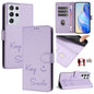 Smile Embossing RFID Leather Phone Case, For Samsung Galaxy S21 Ultra 5G
