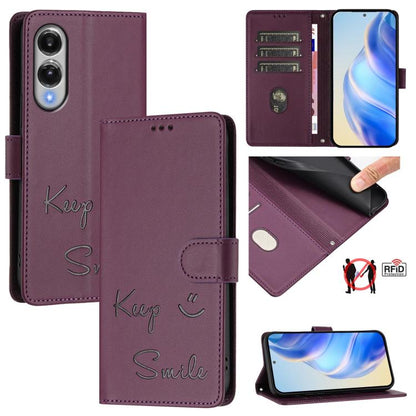 Smile Embossing RFID Leather Phone Case, For Galaxy S26 FE 5G 5G, For Samsung Galaxy S26+ 5G, For Samsung Galaxy S26 Edge 5G, For Samsung Galaxy S26 Ultra 5G, For Samsung Galaxy S26 5G, For Samsung Galaxy S25 Edge 5G, For Samsung Galaxy S25 5G         ...