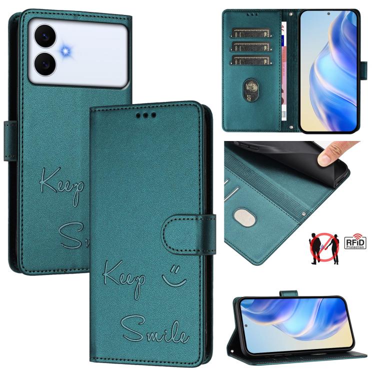 Smile Embossing RFID Leather Phone Case, For Galaxy S26 FE 5G 5G, For Samsung Galaxy S26+ 5G, For Samsung Galaxy S26 Edge 5G, For Samsung Galaxy S26 Ultra 5G, For Samsung Galaxy S26 5G, For Samsung Galaxy S25 Edge 5G, For Samsung Galaxy S25 5G         ...