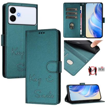 Smile Embossing RFID Leather Phone Case, For Galaxy S26 FE 5G 5G, For Samsung Galaxy S26+ 5G, For Samsung Galaxy S26 Edge 5G, For Samsung Galaxy S26 Ultra 5G, For Samsung Galaxy S26 5G, For Samsung Galaxy S25 Edge 5G, For Samsung Galaxy S25 5G         ...