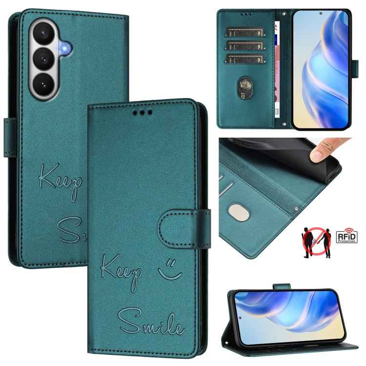 Smile Embossing RFID Leather Phone Case, For Samsung Galaxy S26+ 5G, For Samsung Galaxy S26 Edge 5G, For Samsung Galaxy S26 Ultra 5G, For Samsung Galaxy S26 5G, For Samsung Galaxy S25 Edge 5G, For Samsung Galaxy S25 5G, For Samsung Galaxy S25+ 5G      ...