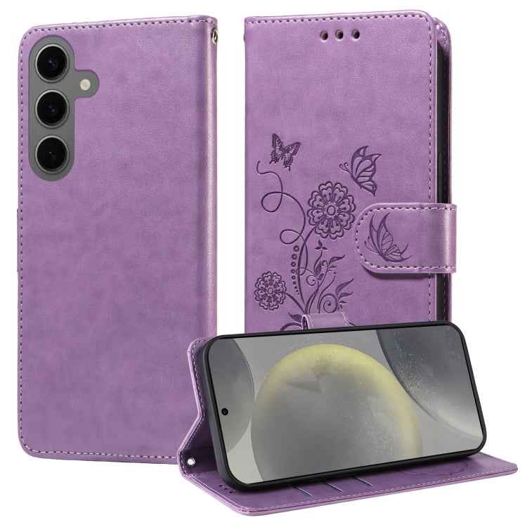 Embossed Butterfly Flowers Leather Phone Case, For Samsung Galaxy S26+ 5G, For Samsung Galaxy S26 Edge 5G, For Samsung Galaxy S26 Ultra 5G, For Samsung Galaxy S26 5G, For Samsung Galaxy S25 Edge 5G, For Samsung Galaxy S25 5G, For Samsung Galaxy S25+ 5G...